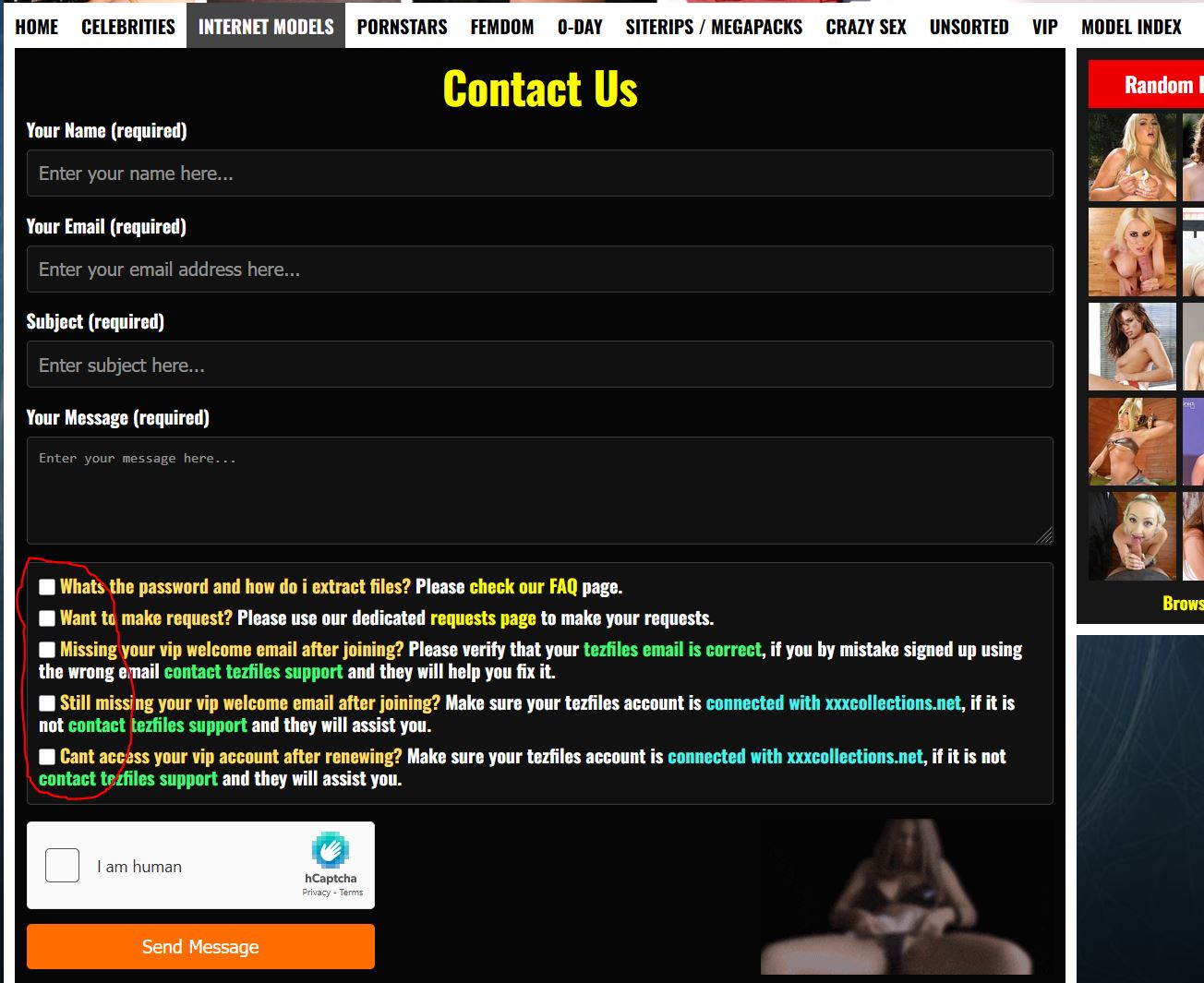 contact form